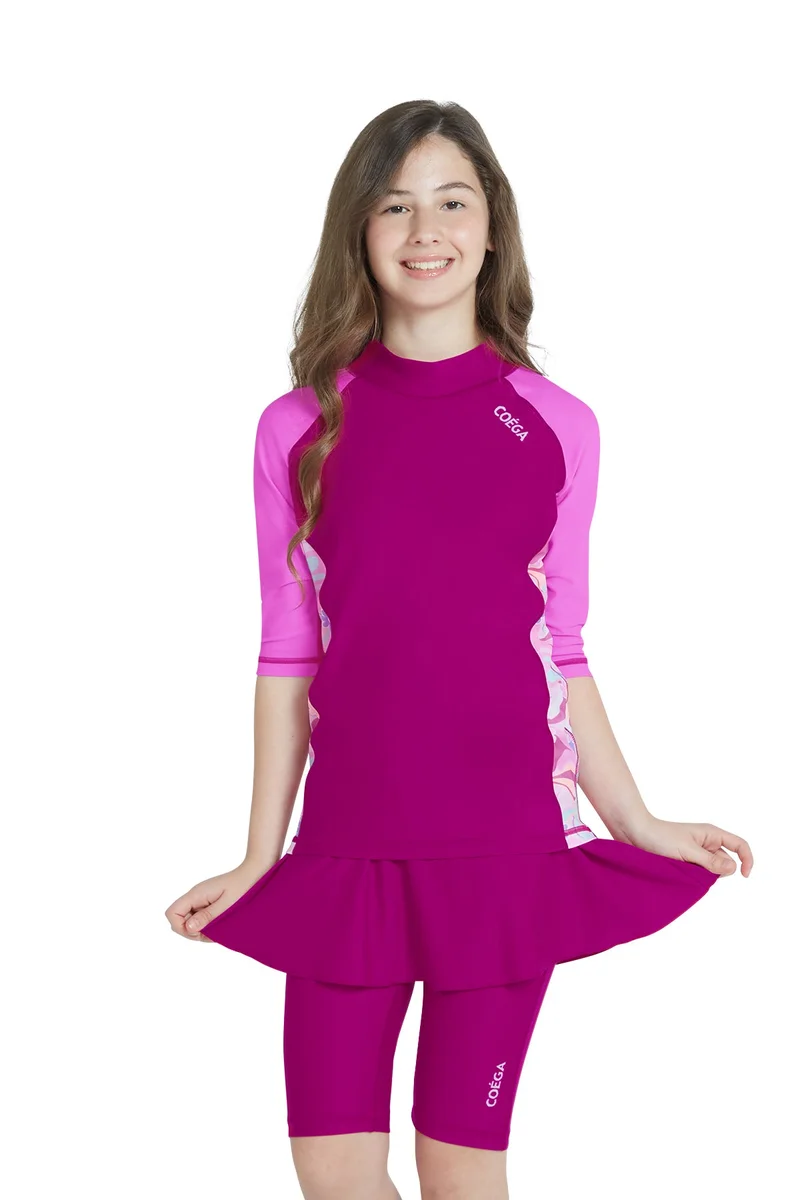 COEGA  Girls Youth Two-piece Swimsuit - Purple Groovy Splashes